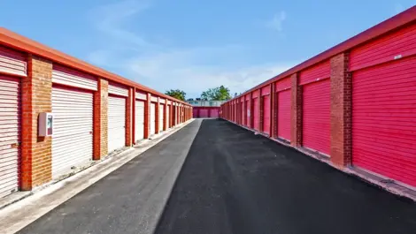Drive up access to outdoor storage units at Devon Self Storage - Contour Drive in San Antonio, TX