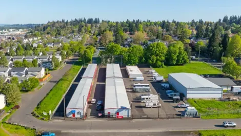 Devon Self Storage Kauffman Ave. Vancouver, WA Exterior Drone