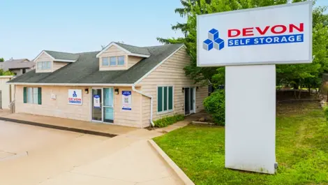 Devon Self Storage office and sign