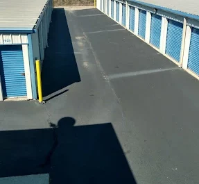 Outdoor storage units, blue doors, drive up option, Devon Self Storage - Winchester