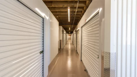 Interior view of hallway and storage units in Lubbock, TX at Devon Self Storage - Lubbock