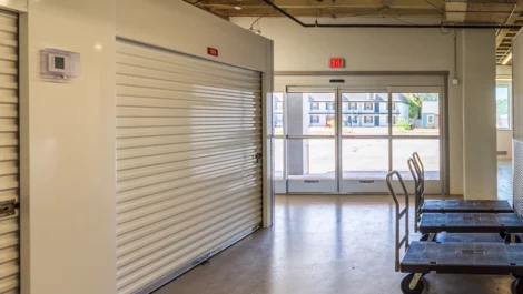 Entrance and dollies at Devon Self Storage - Lubbock in Lubbock, TX