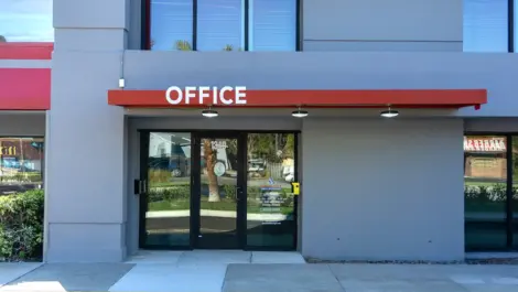 Office entrance to Devon Self Storage in Holly Hill, FL,