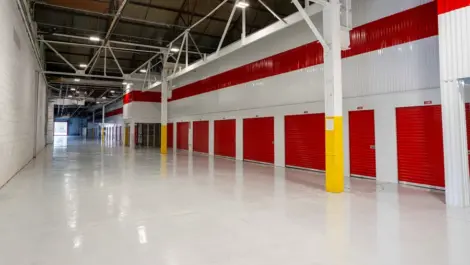 Devon Self Storage in Fraser Michigan interior facility, drive thru