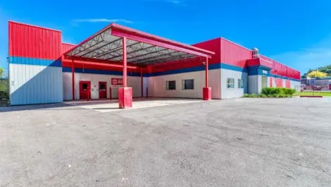 Outdoor view of Devon Self Storage- Ball Ave. Covered drive up for access to storage units in Grand Rapids, MI.