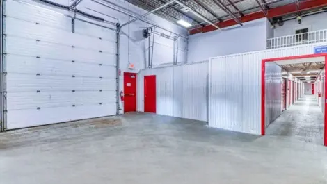 Garage door to drive thru storage units, at Devon Self Storage Ball Ave