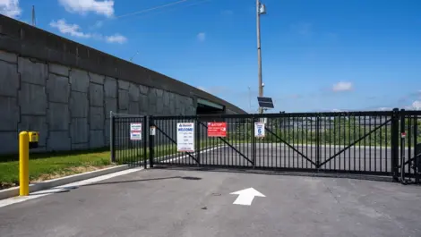 Front security gate Devon Self Storage St. Louis, MO