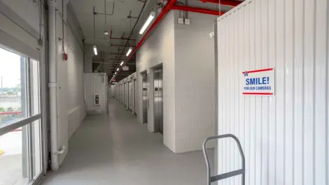 Devon Self Storage Unruh, PA, hallway view of elevators and dollies
